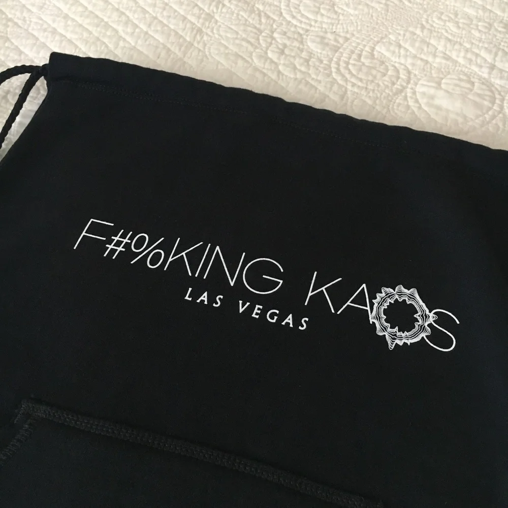 NWT KAOS Palms Las Vegas Cinch Drawstring Backpack Bag Black